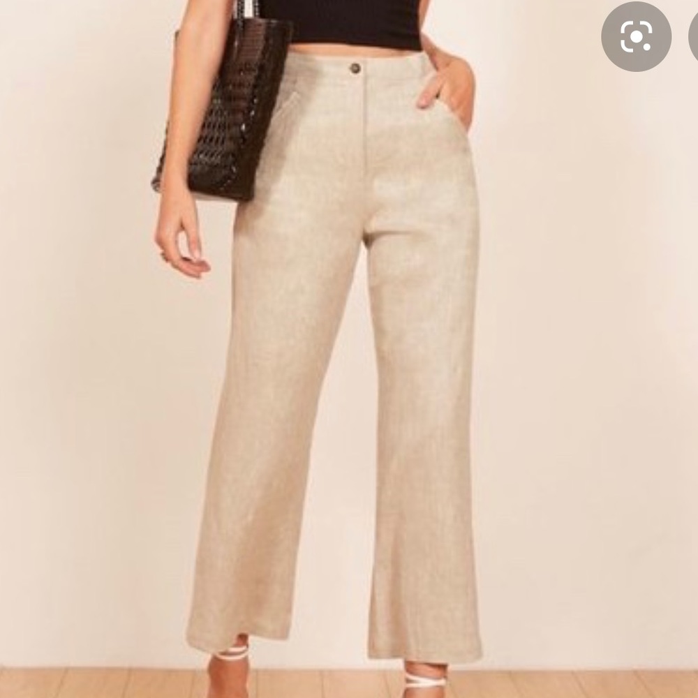 BNWT Reformation Jaylene Linen Pant Size 10 Sand